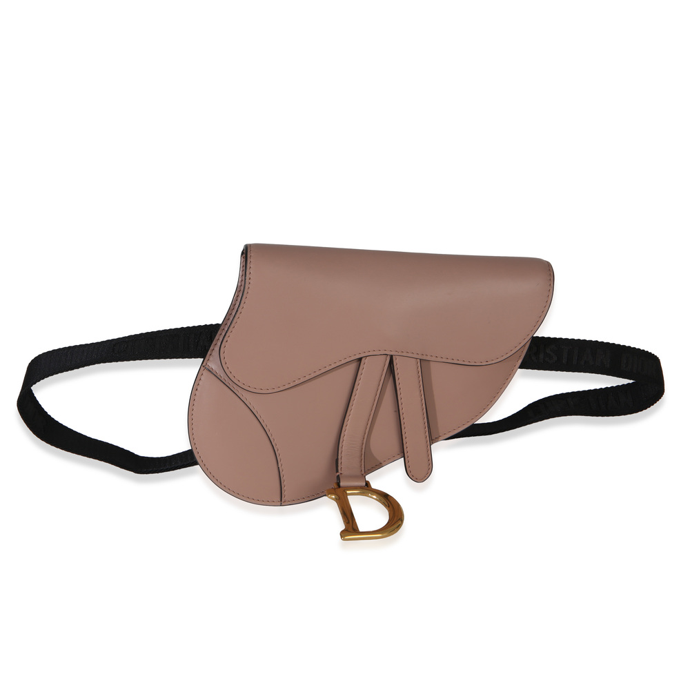 Christian Dior Pink Calfskin Saddle Belt Pouch